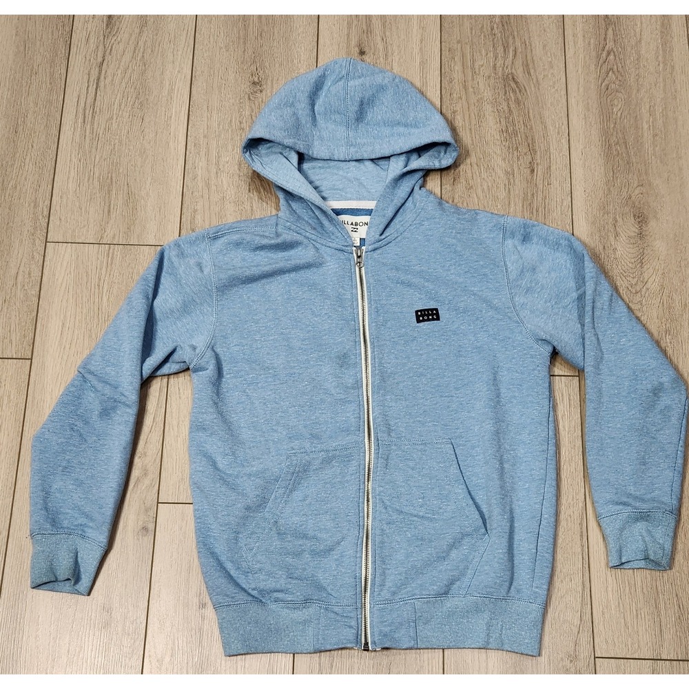 Billabong Hoodie Youth Light Blue Heathered Full Zip Size Large